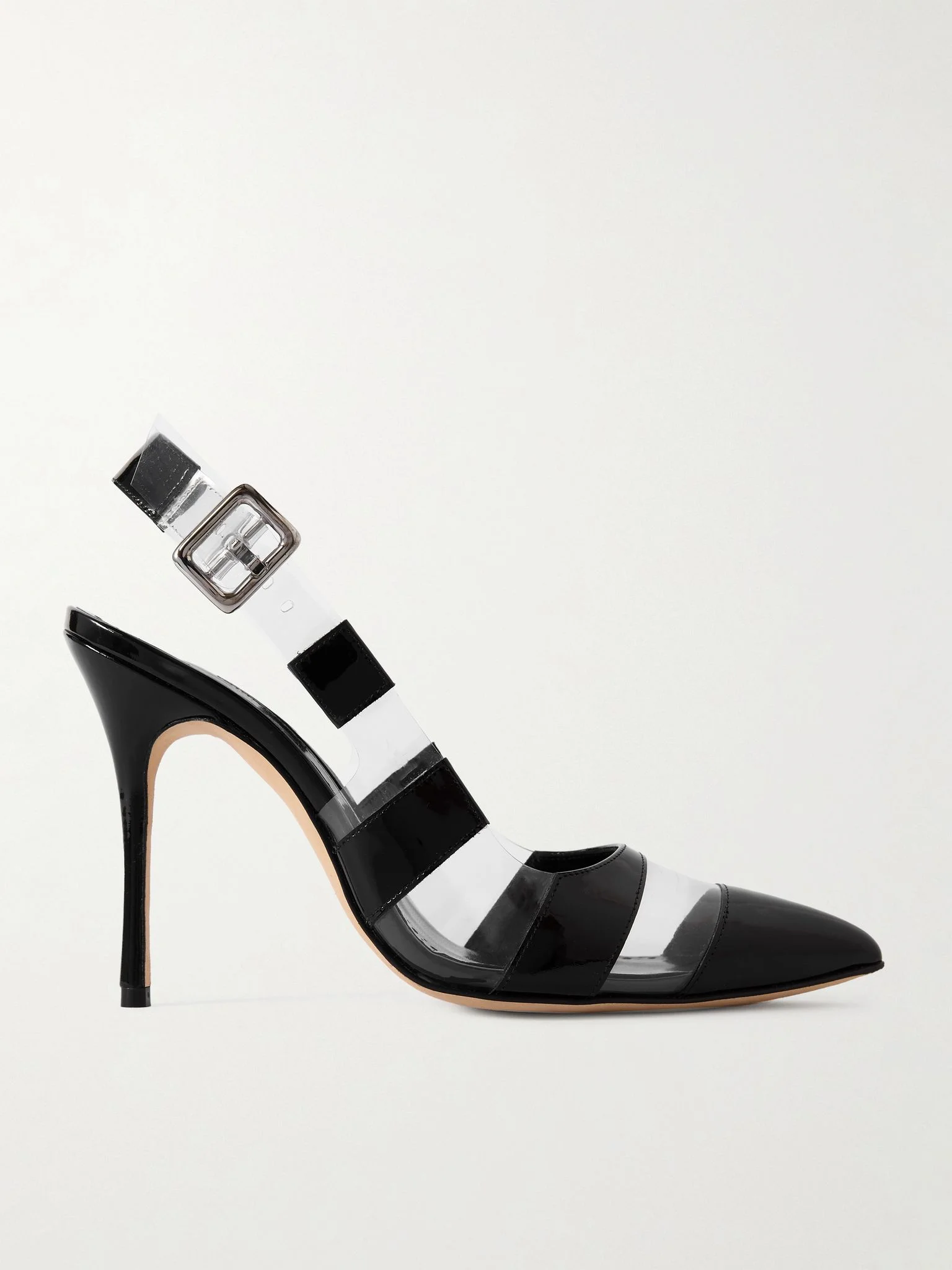 Uxra 105 patent-leather and PVC slingback pumps Black - 1