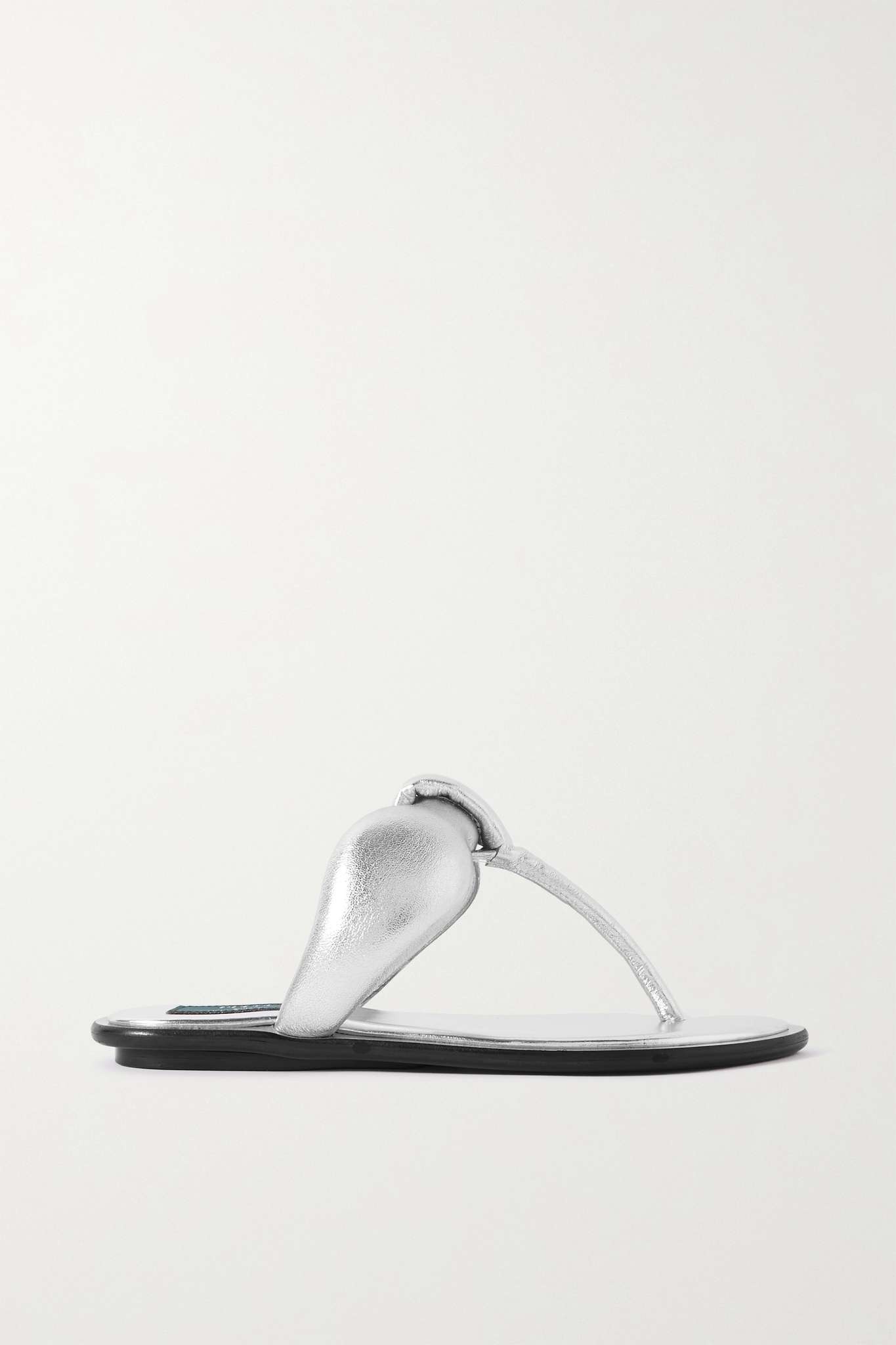 Padded metallic leather sandals - 1