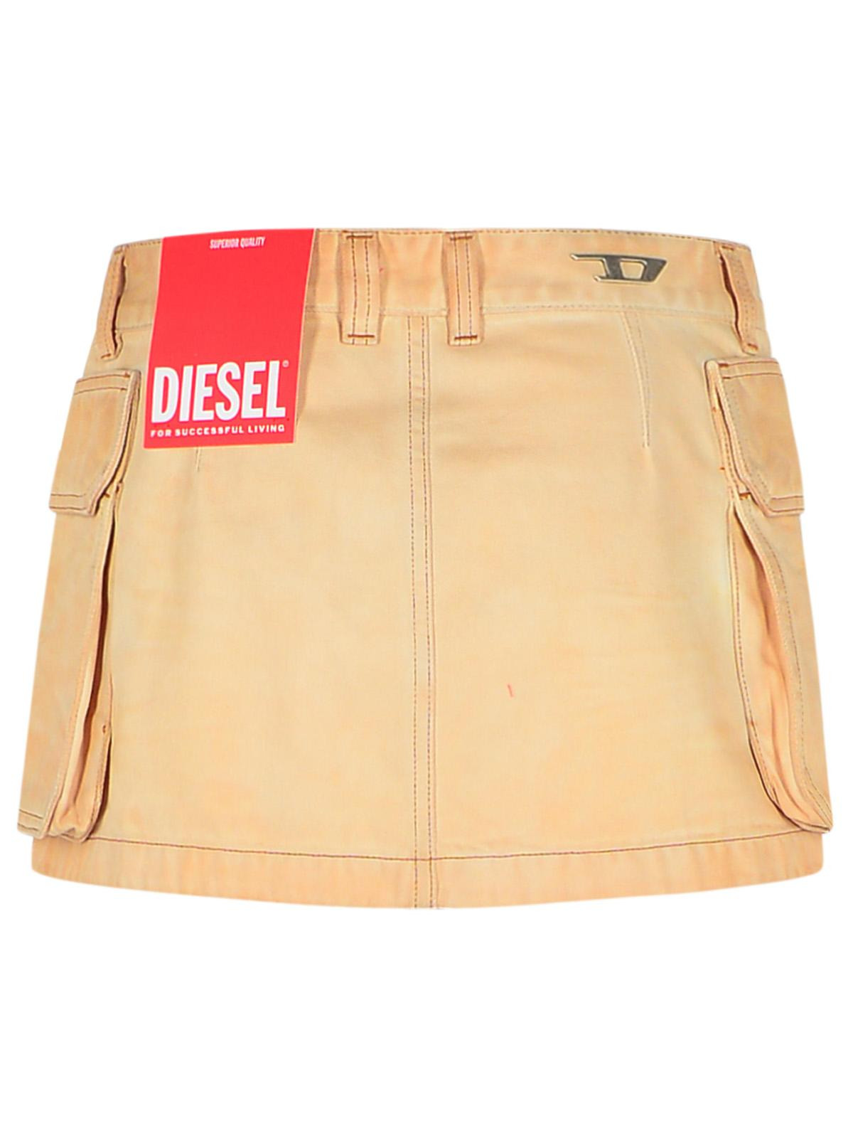 Diesel Beige Cotton Miniskirt Women - 3