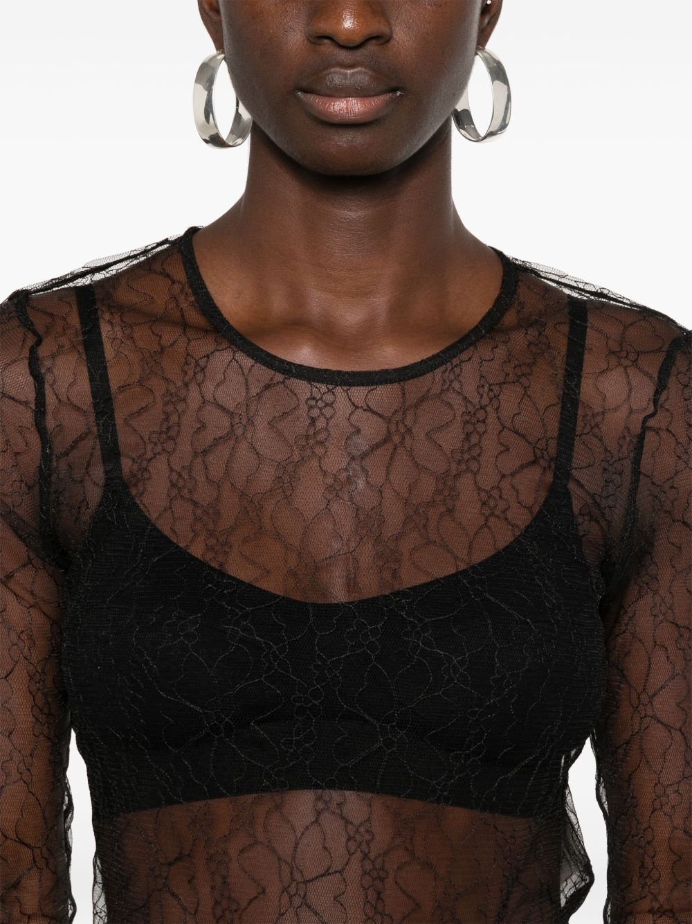 semi-sheer blouse - 5