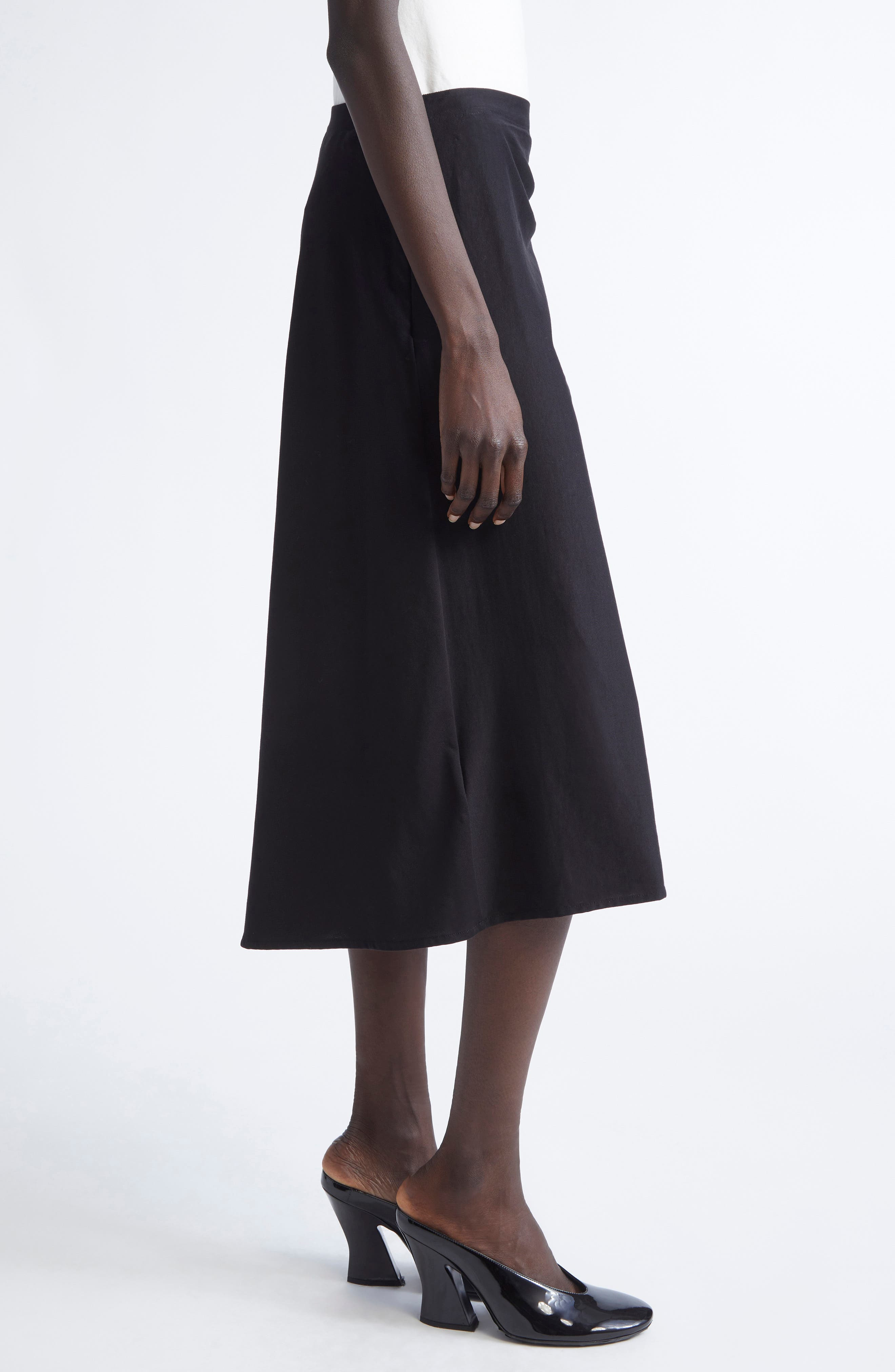 Dries Van Noten Hevira Draped Knit Skirt in Black at Nordstrom - 3