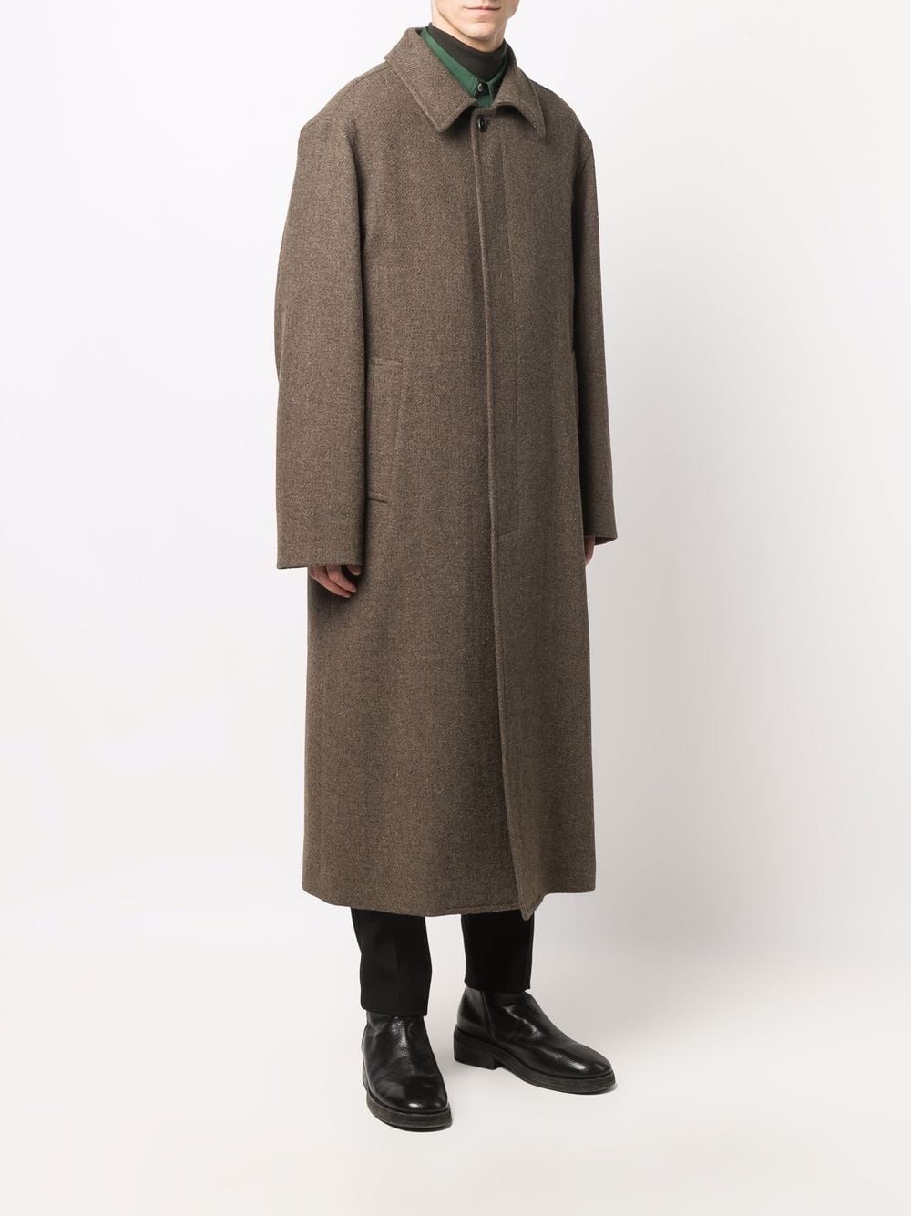 single-breasted wool coat - 3