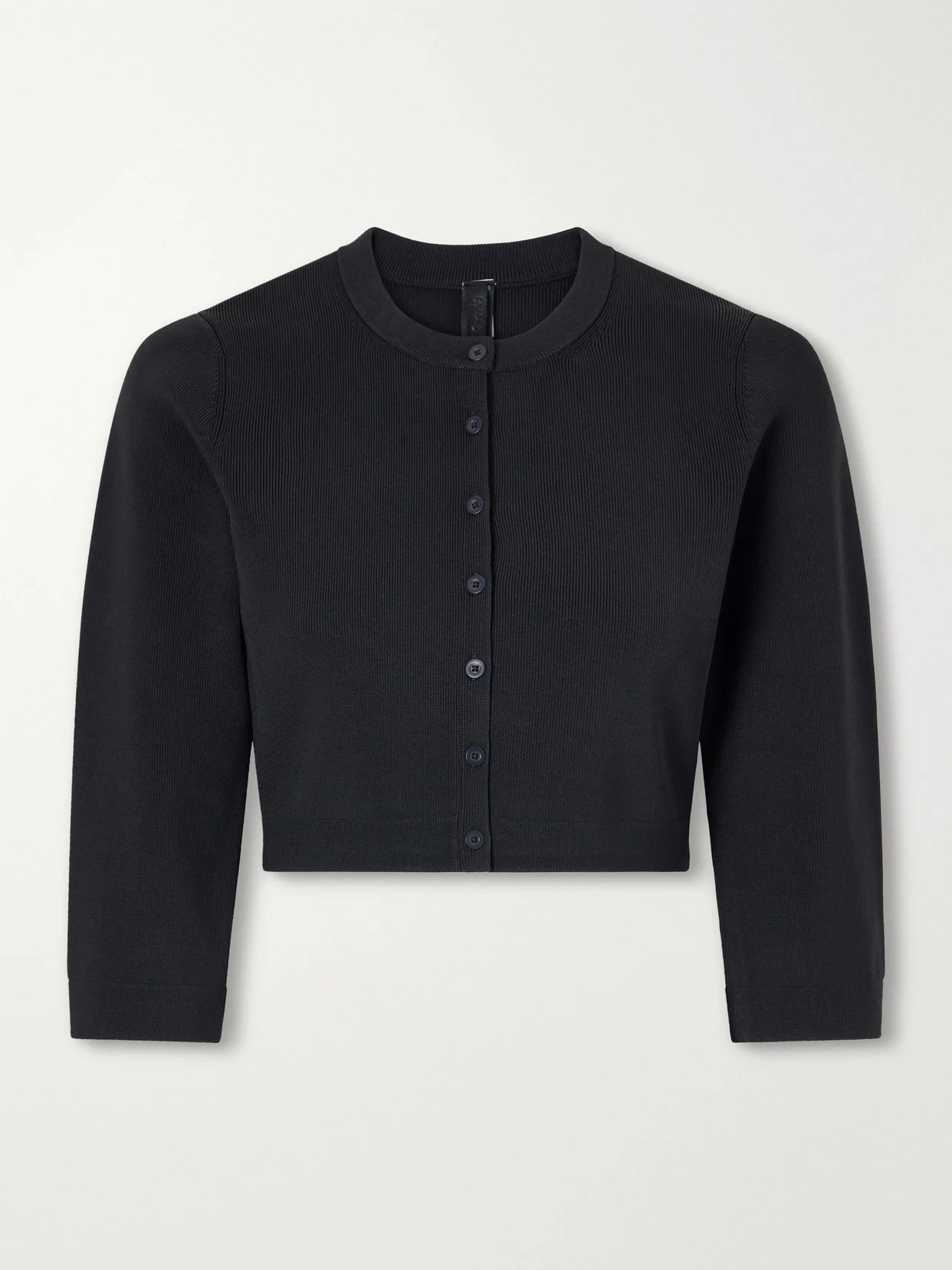 Refined Knit Cropped Ribbed Stretch-jersey Cardigan - 1