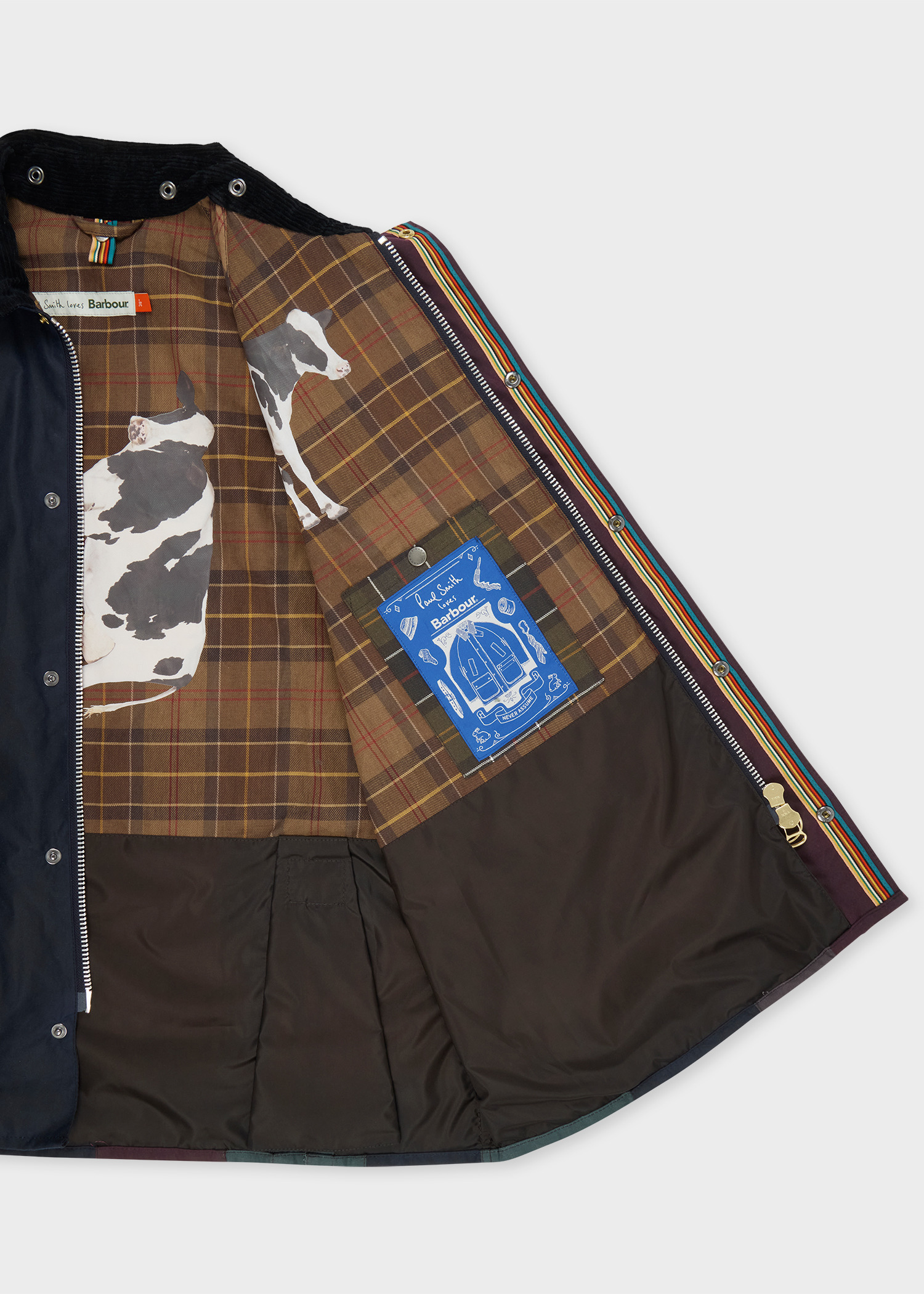 Paul Smith loves Barbour - Striped Oversized Bedale Wax Jacket - 2