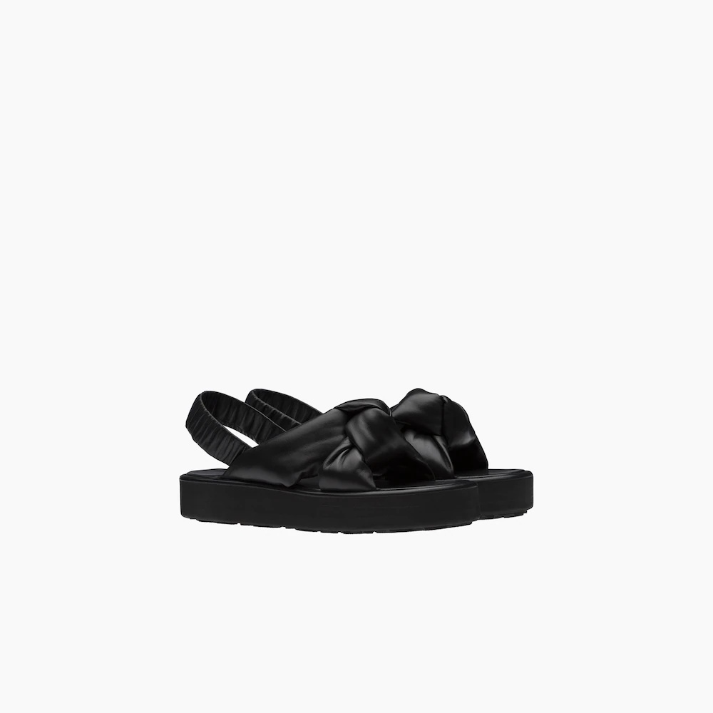 Padded nappa leather flatform sandals - 1