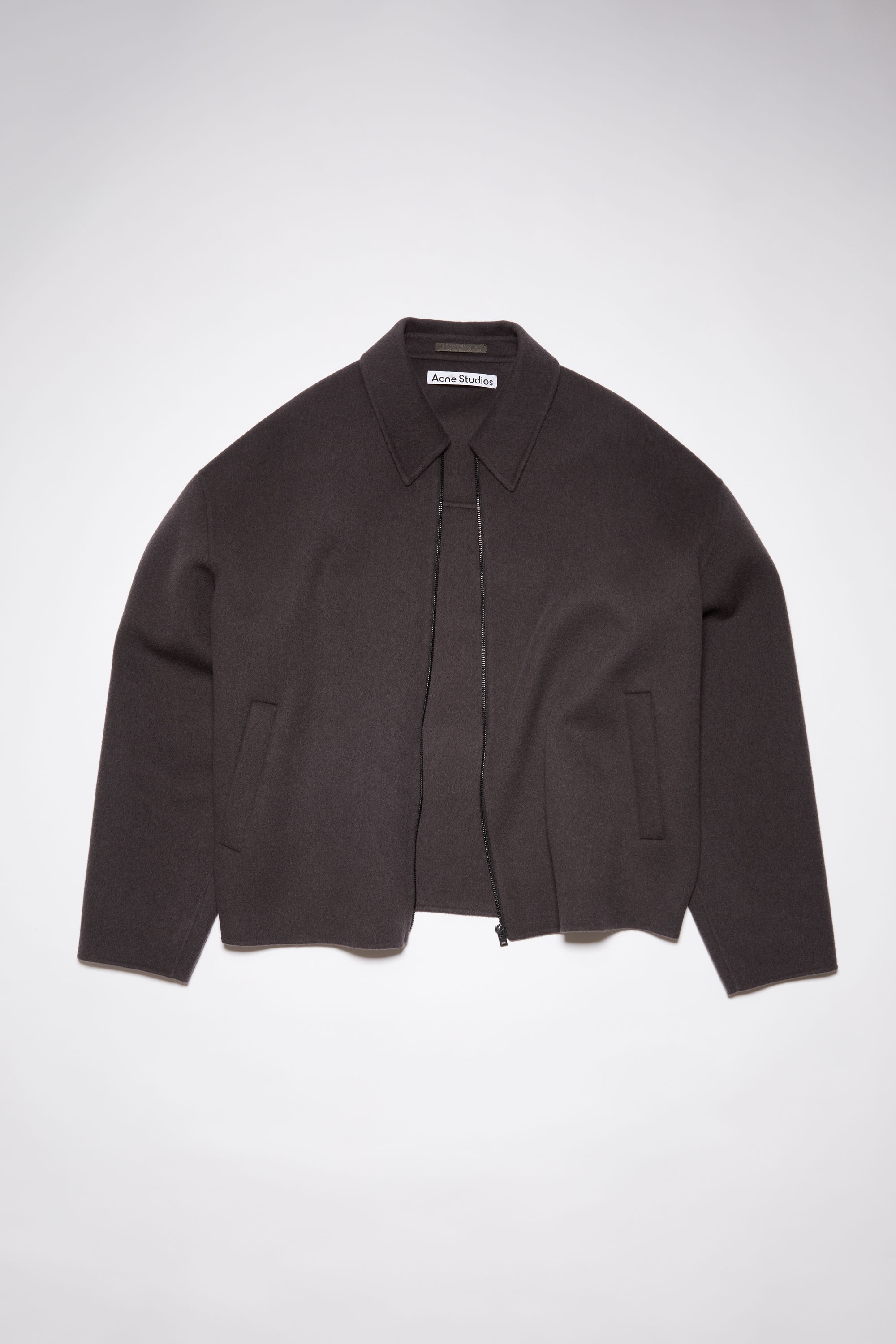 Double-faced wool jacket - Carbon grey - 7