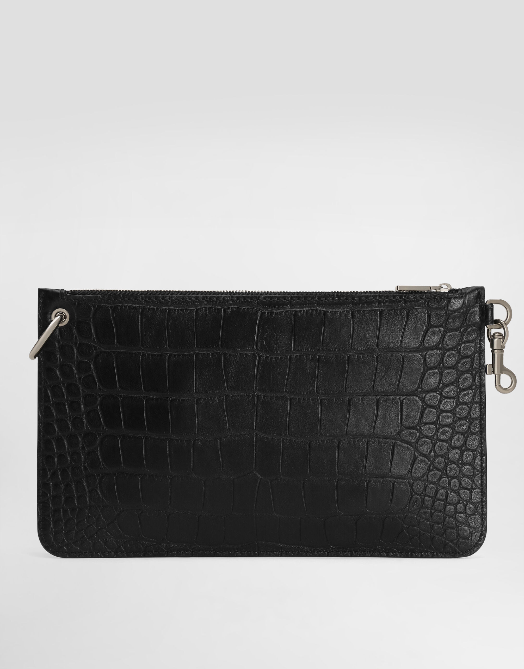 Crocodile-print calfskin toiletry bag - 5