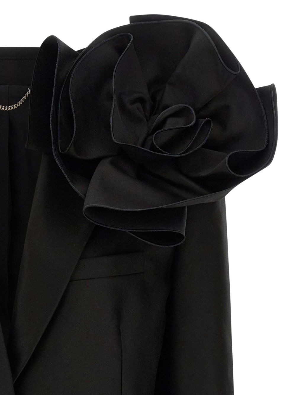 flower-appliqué single-breasted blazer - 4