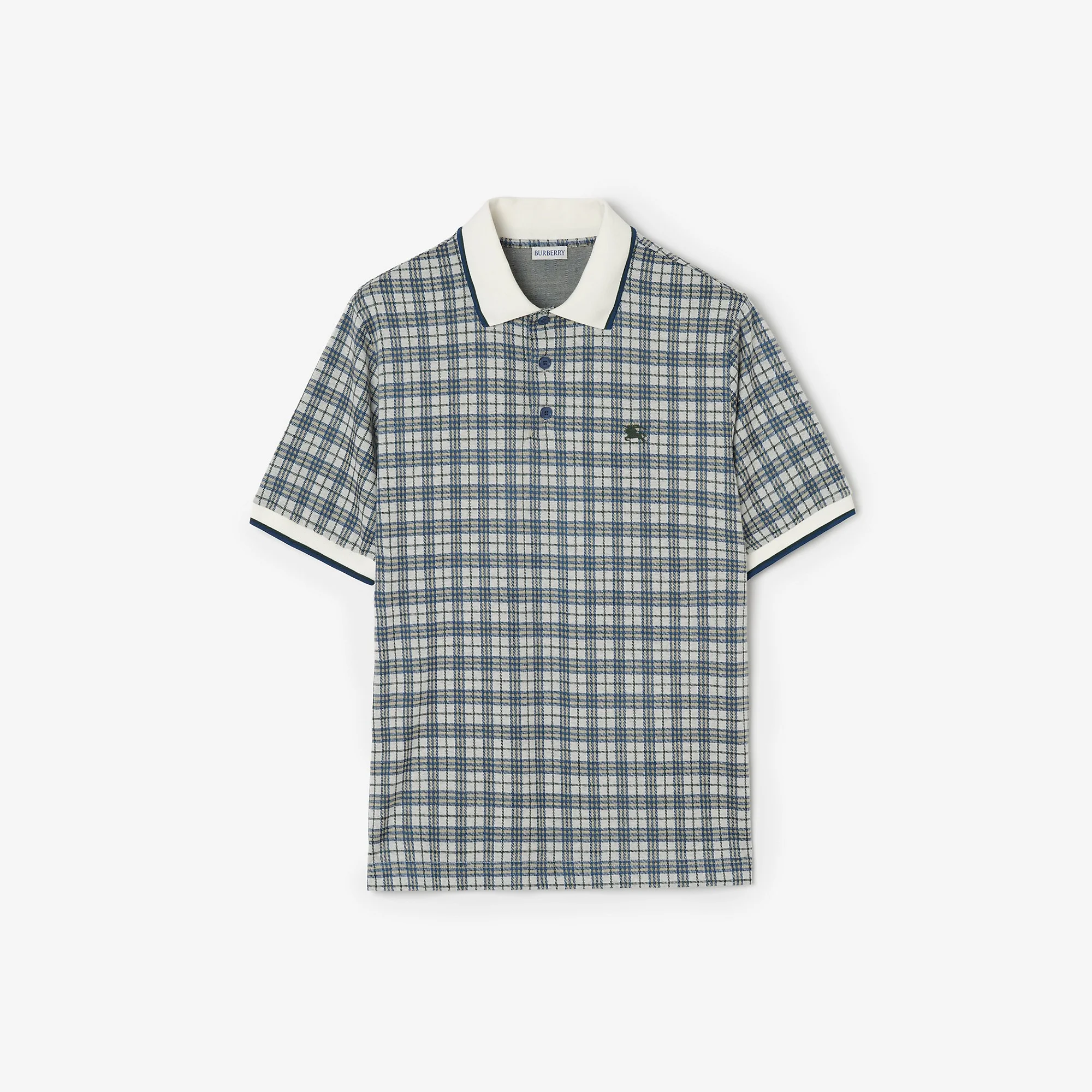 Check Cotton Blend Polo Shirt - 1