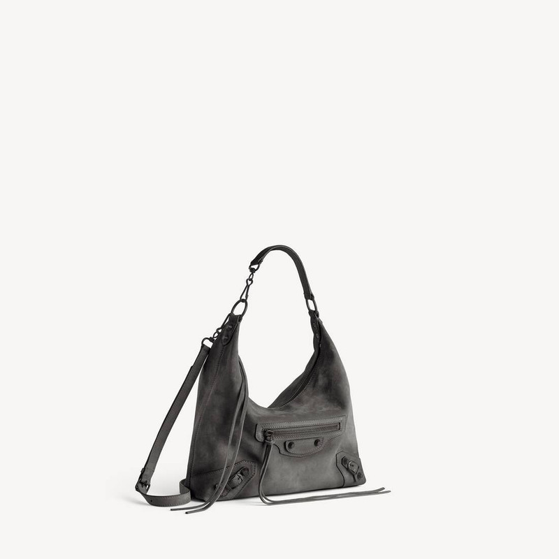BALENCIAGA Women's Le City Hobo Bag Small in Storm Grey outlook