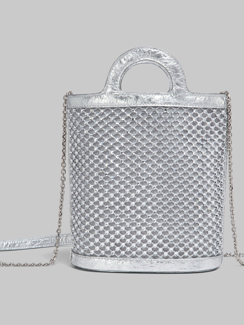 SILVER RHINESTONE TROPICALIA NANO BUCKET BAG - 4