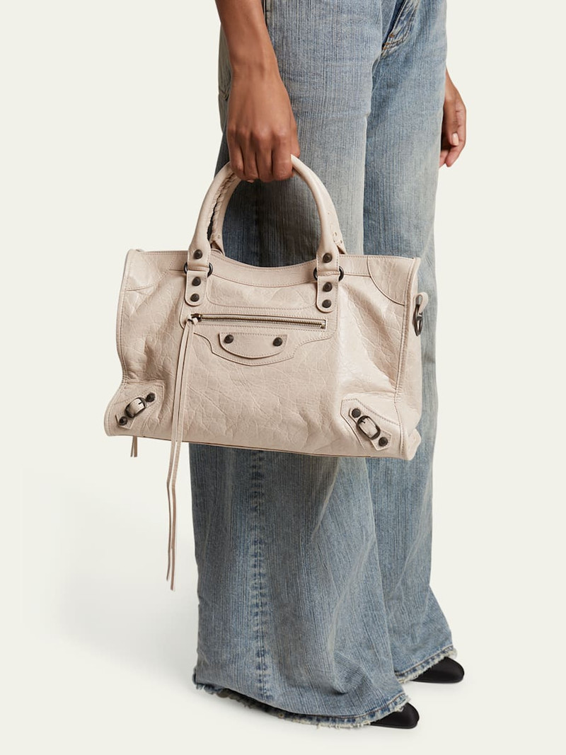 BALENCIAGA Le City Medium Leather Top-Handle Bag outlook