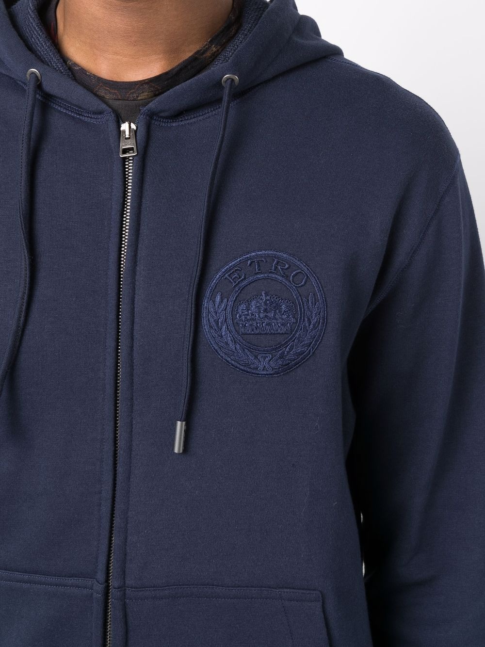 logo-embroidered zip-up hoodie - 5