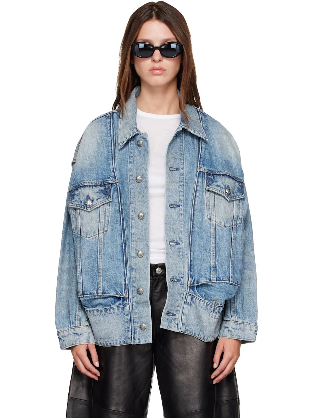 Blue Roxy Moto Denim Jacket - 1