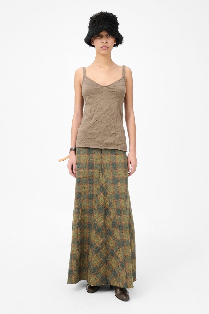 Our Legacy Cami Tank Olive Crinkle Jersey outlook