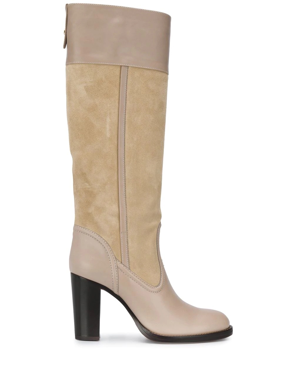 knee-high two-tone boots - 1