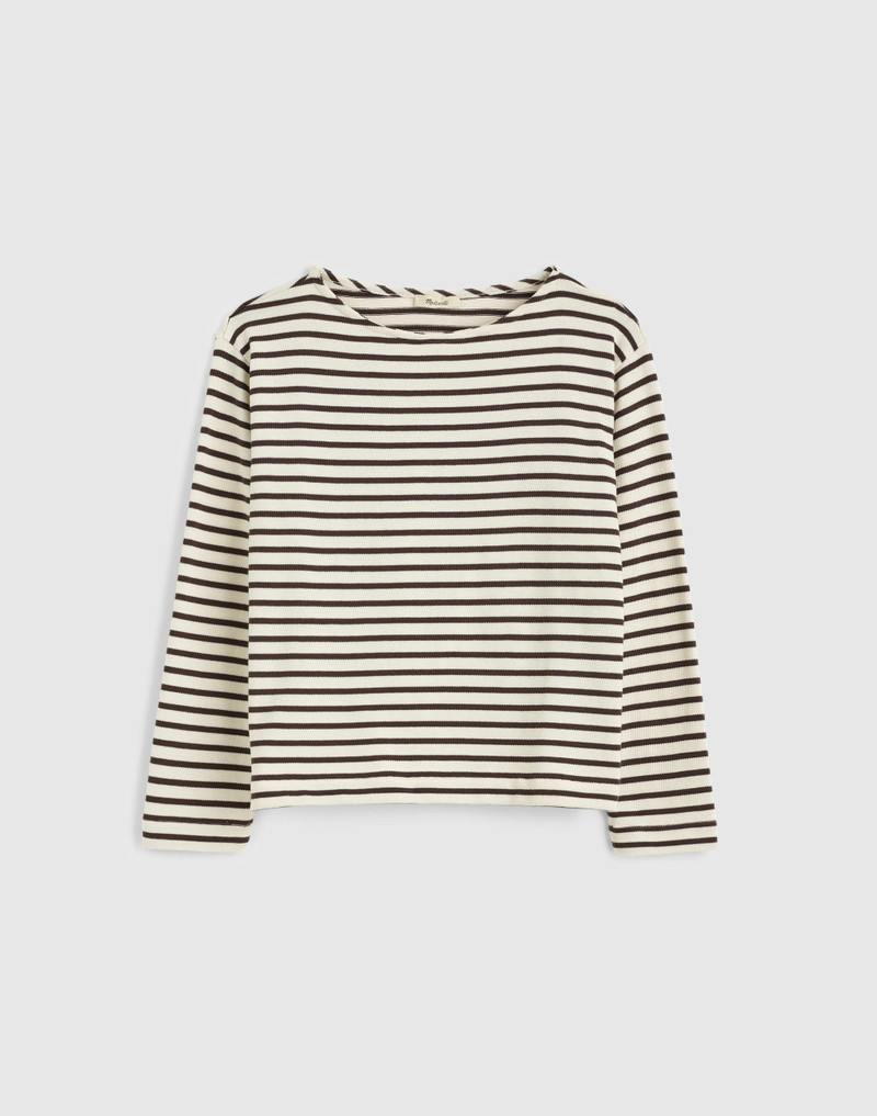 Striped Boatneck Long-Sleeve Tee 1