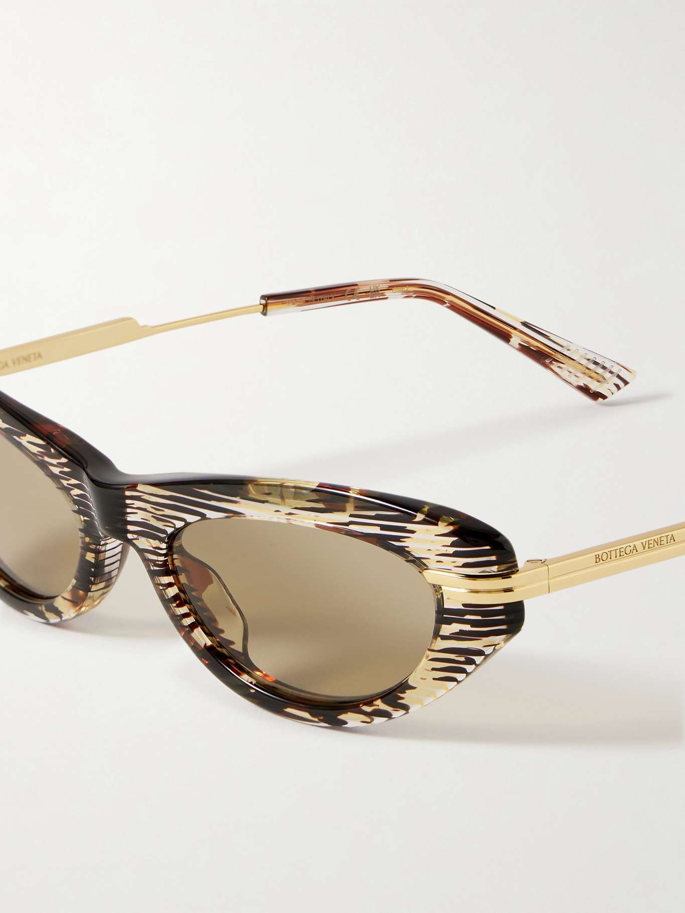 Cat-eye acetate and gold-tone sunglasses Tortoiseshell - 4