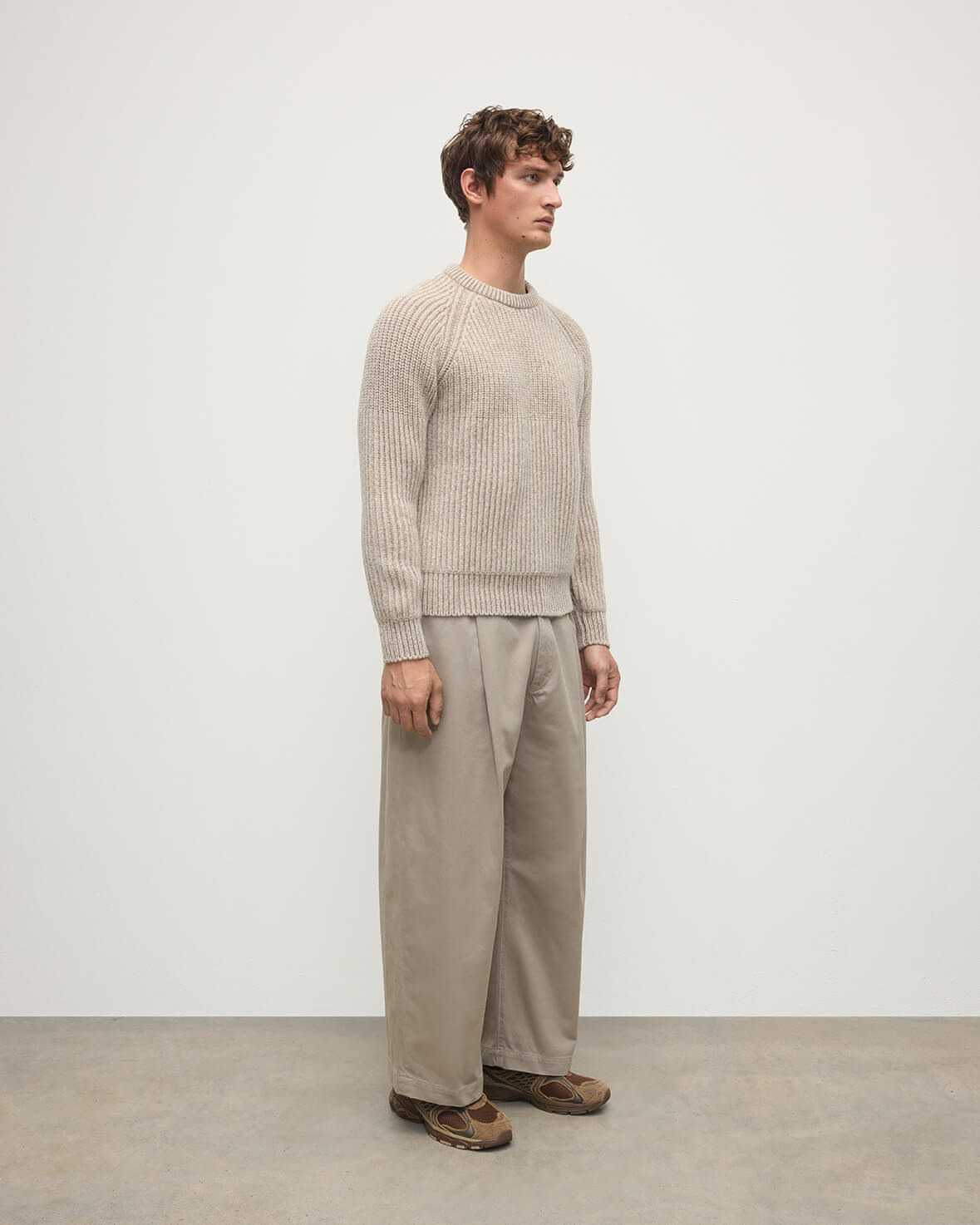 Ribbed Donegal Cashmere Cream Jumper - 3