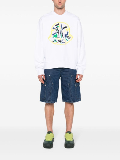 Moncler logo-embroidered cotton sweatshirt outlook