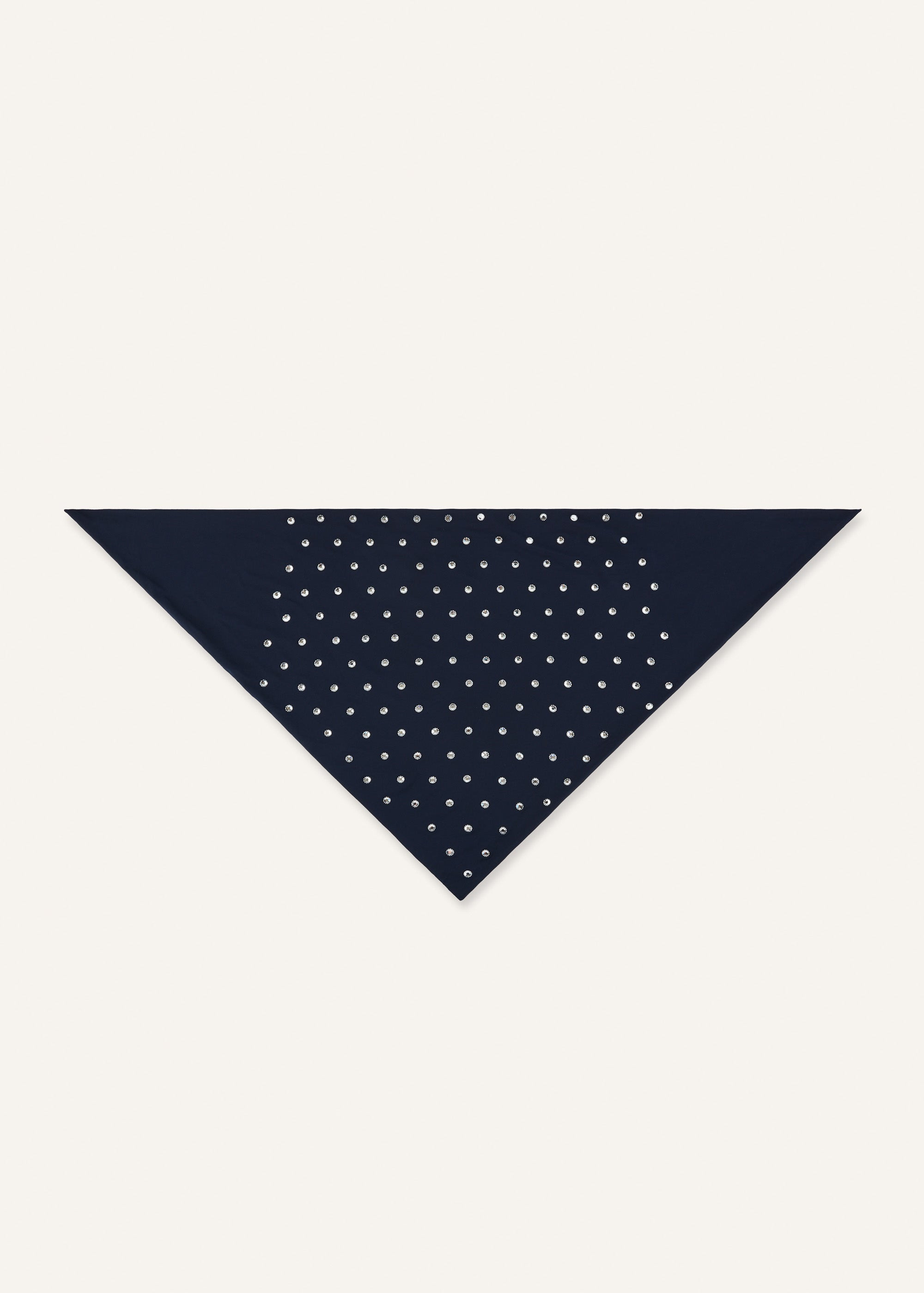 Crystal-studded triangle bandana in navy - 3
