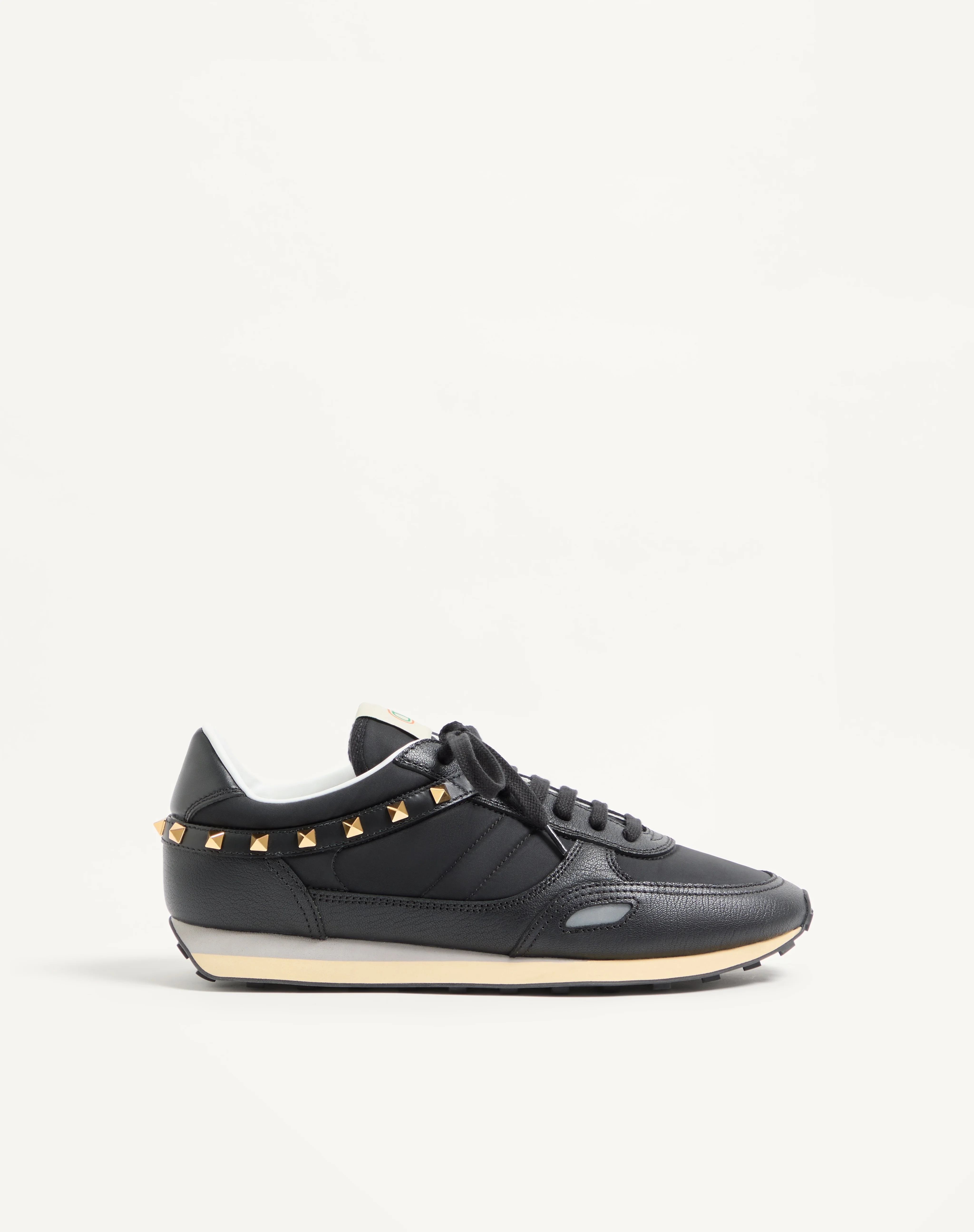 STUD UP SNEAKER IN LEATHER AND NYLON - 1