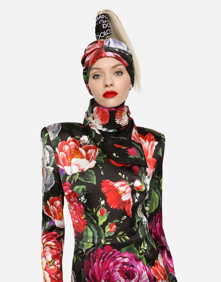 Twill scarf with pictorial floral print (90 x 90) - 2