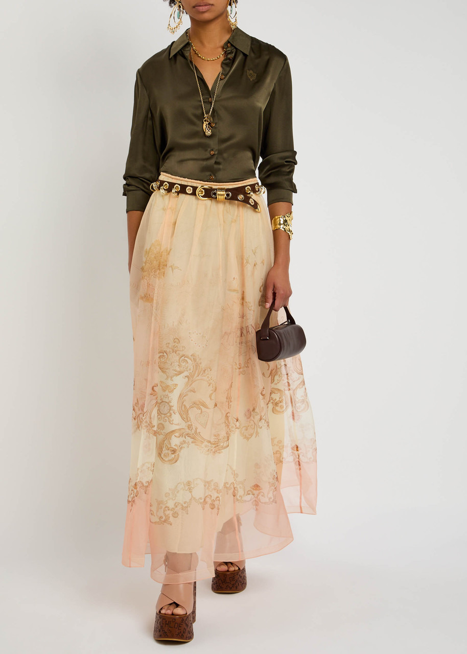 Zimmermann Hypnotic Printed Silk-organza Midi Skirt - 4
