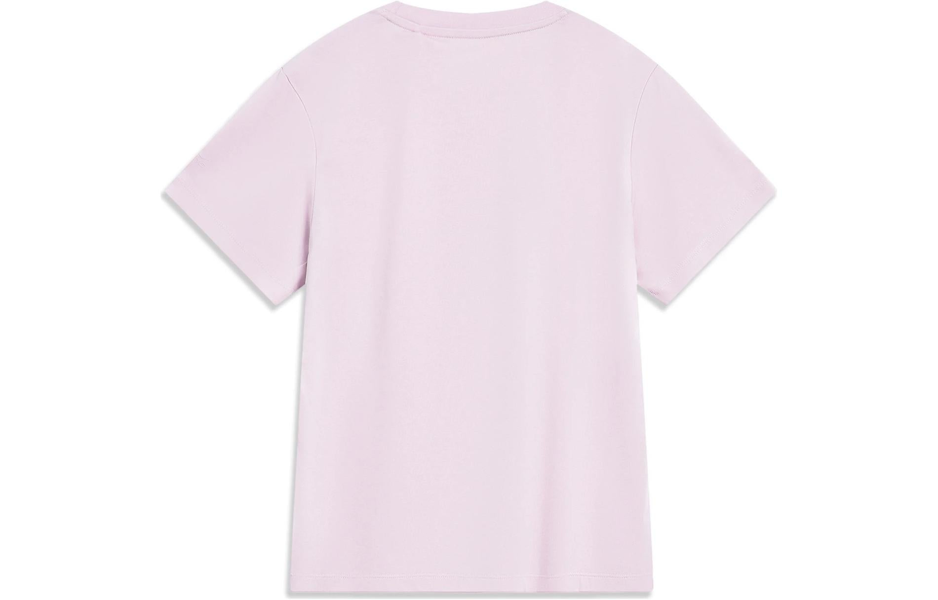 (WMNS) Li-Ning Small Graphic T-shirt 'Pink' AHST432-2 - 2