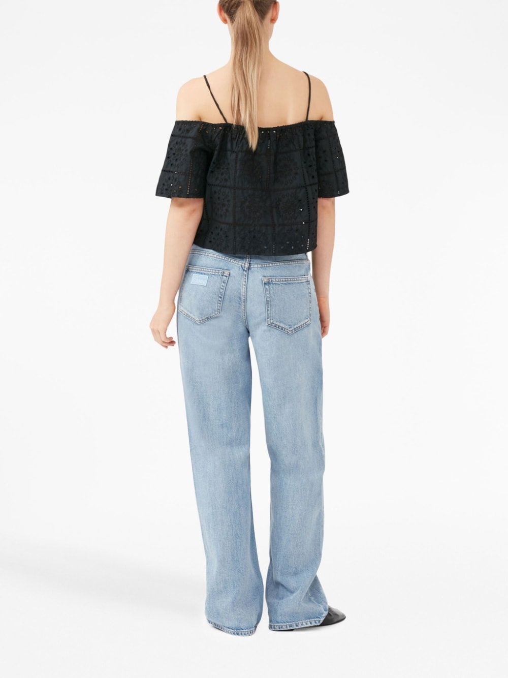 broderie anglaise cropped top - 4