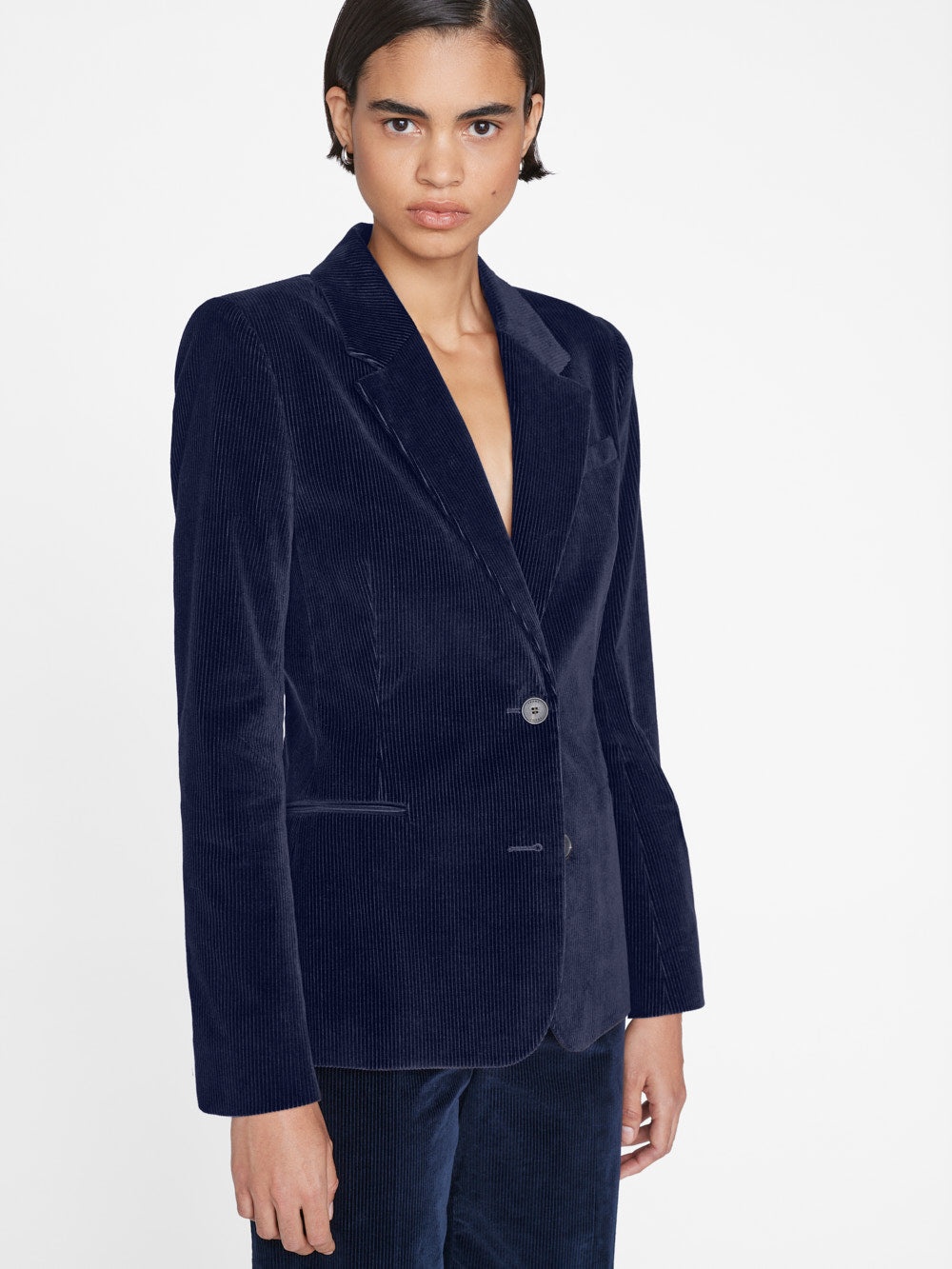 The Corduroy Femme Blazer in Navy - 4