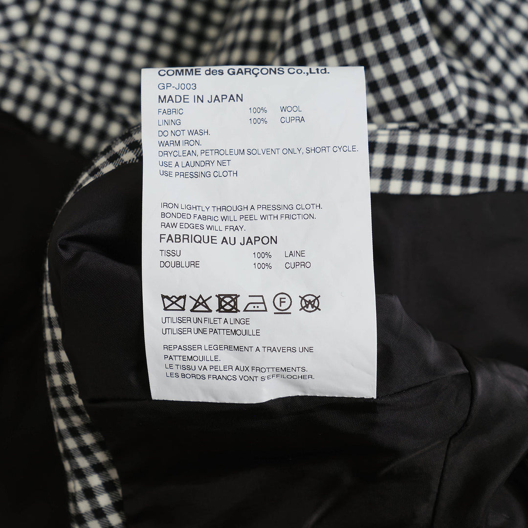 Wool Gabardine Gingham Check Jacket - 3