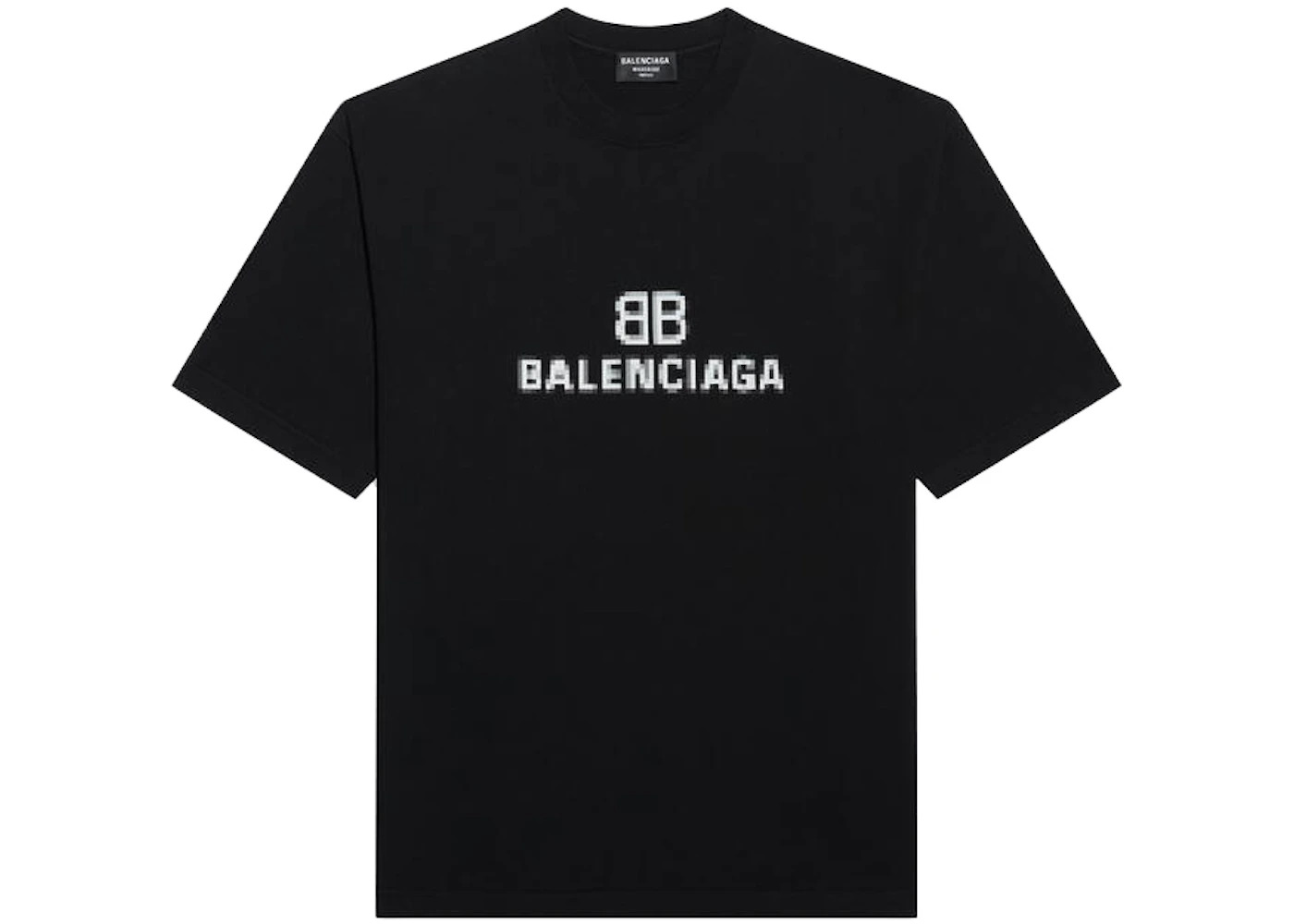 Balenciaga Womens BB Pixel Medium Fit T-shirt Black - 1