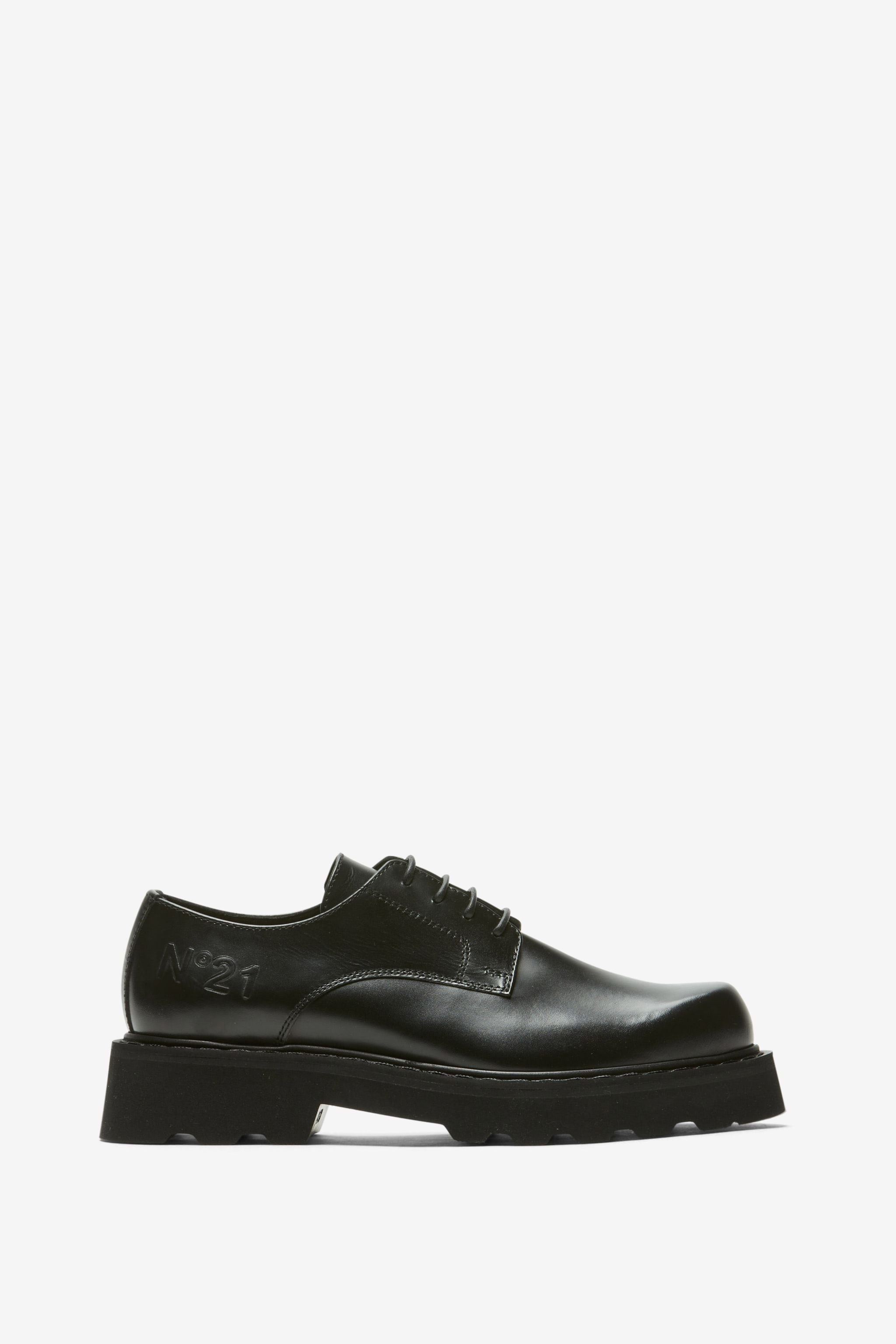 LOGO-EMBOSSED DERBY SHOES - 1