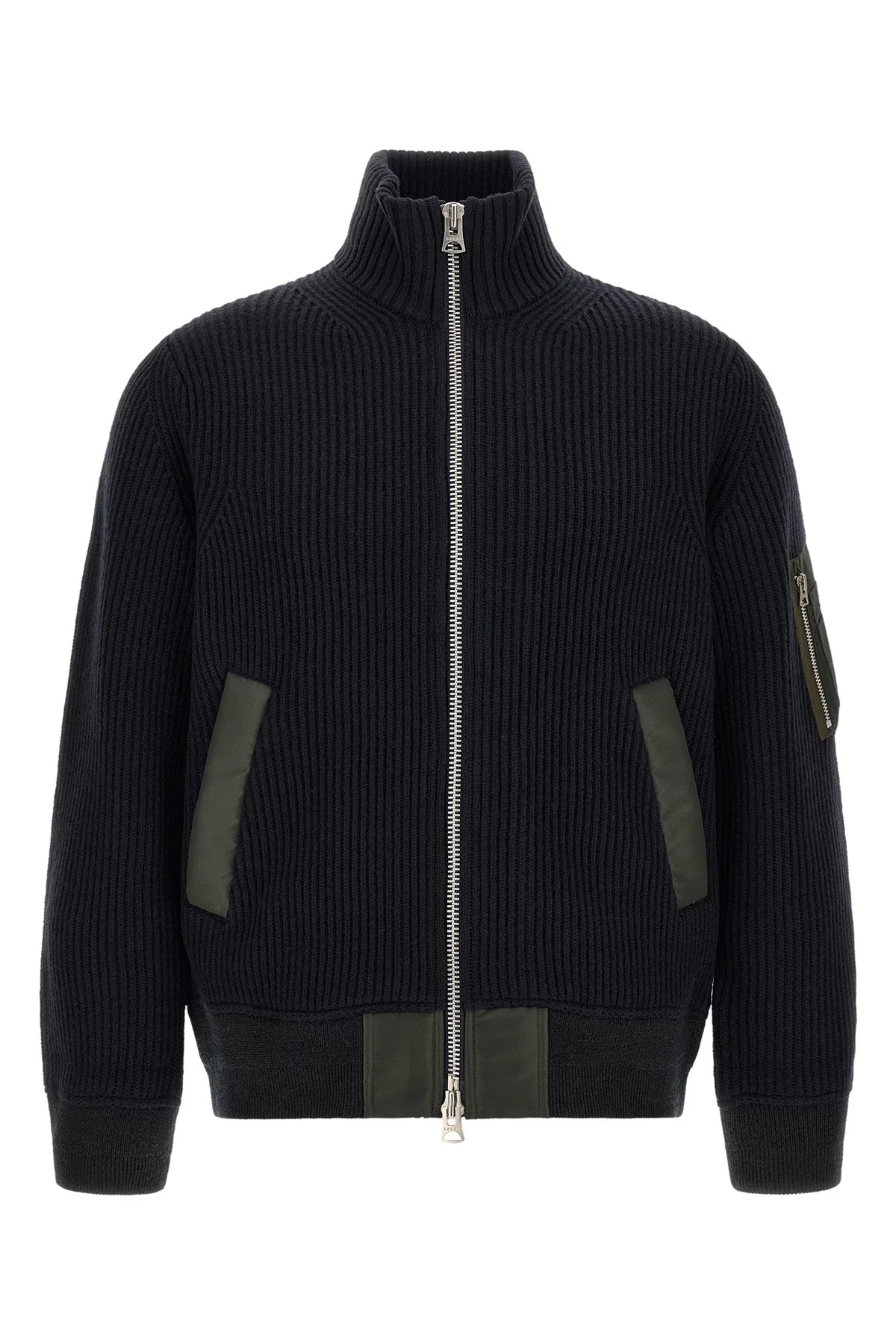 Ribbed knit blouson with utility pocket - 1