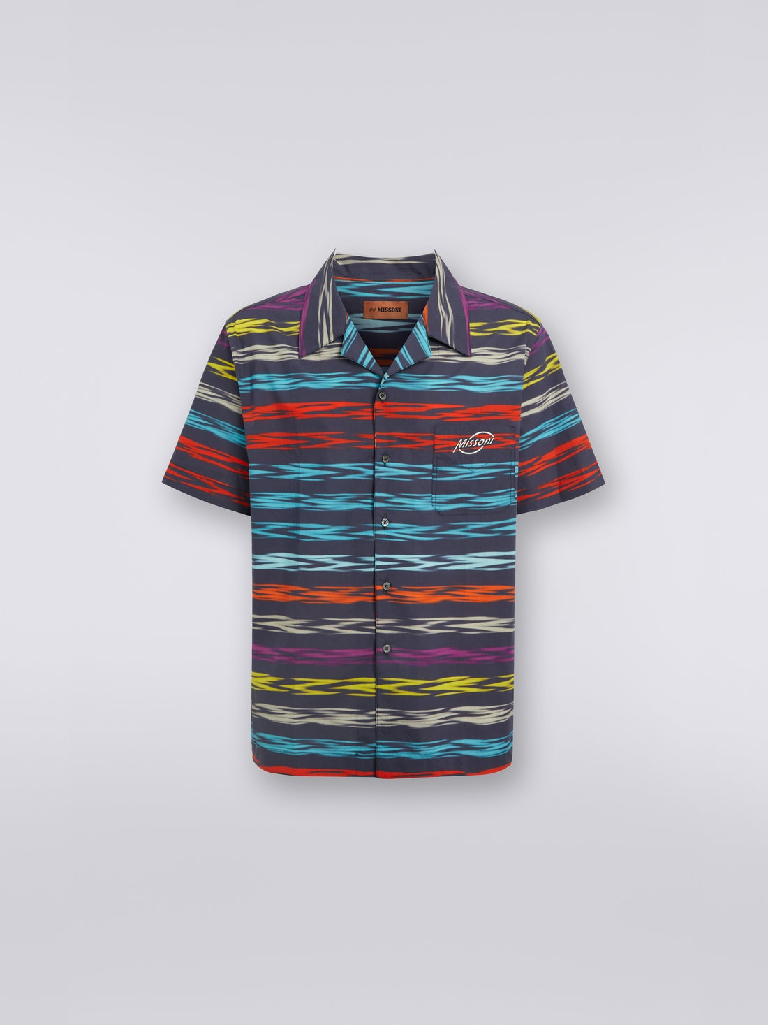 Oversized short-sleeved bowling shirt with logo - 1