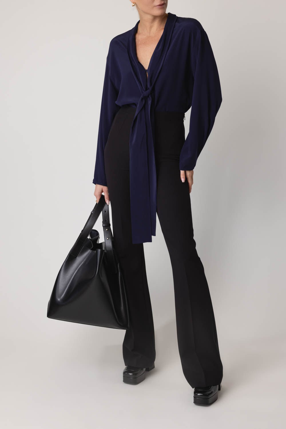 V-Neck Scarf Blouse - 2