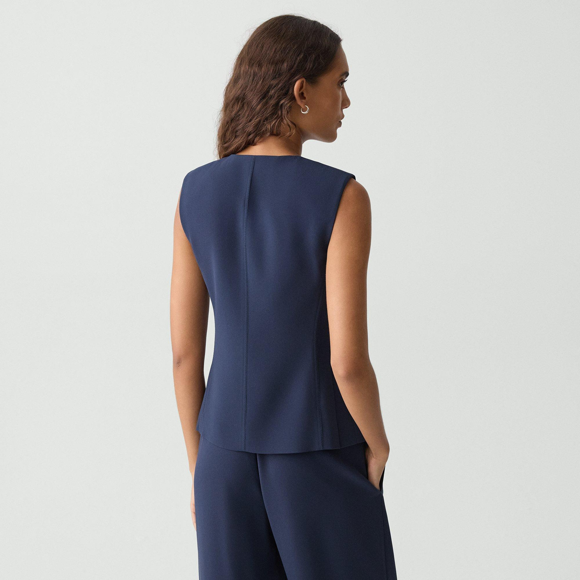 Zig Zag Vest in Satin Crepe - 4