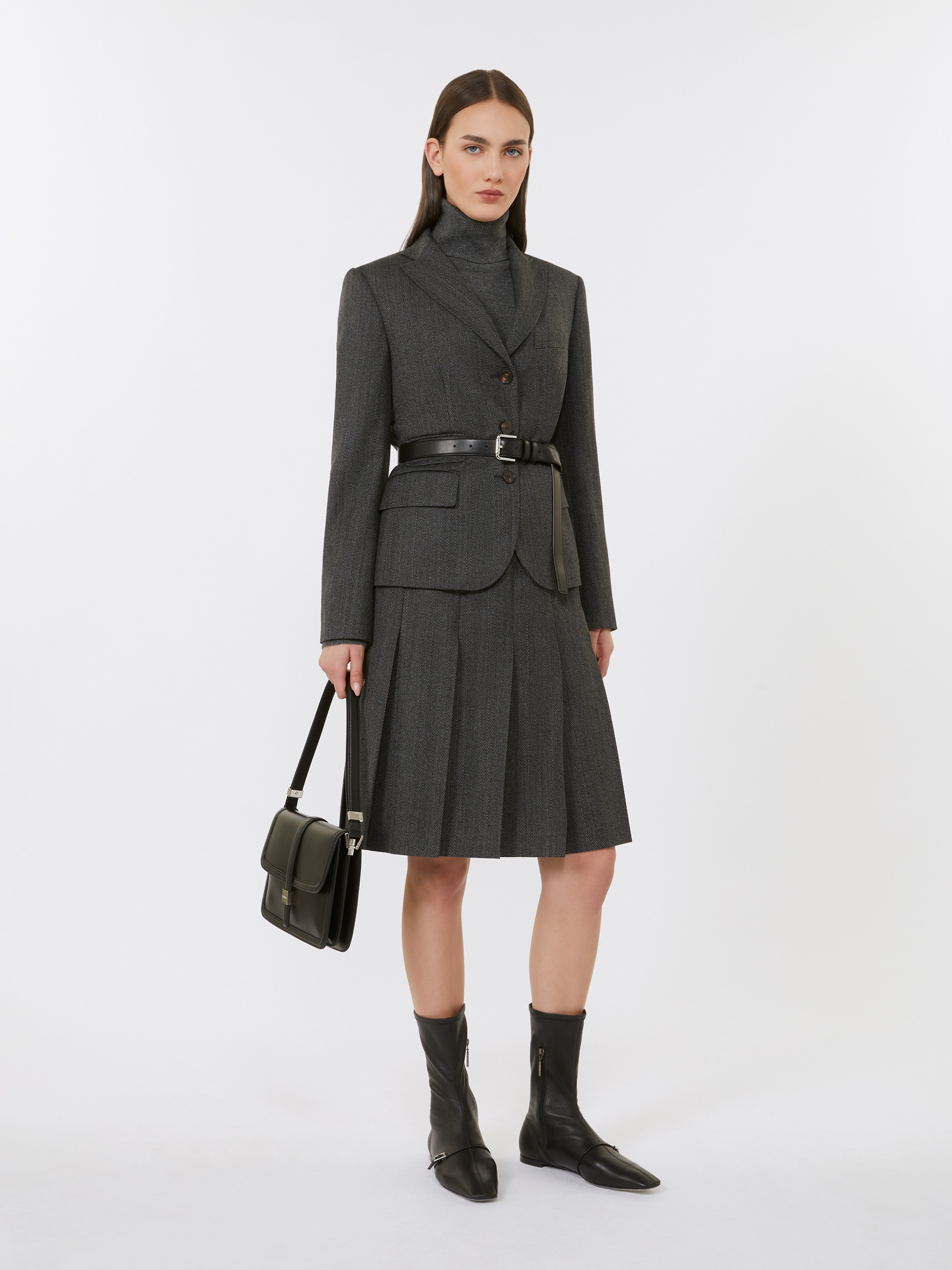 PETER Flannel pleated skirt - 2