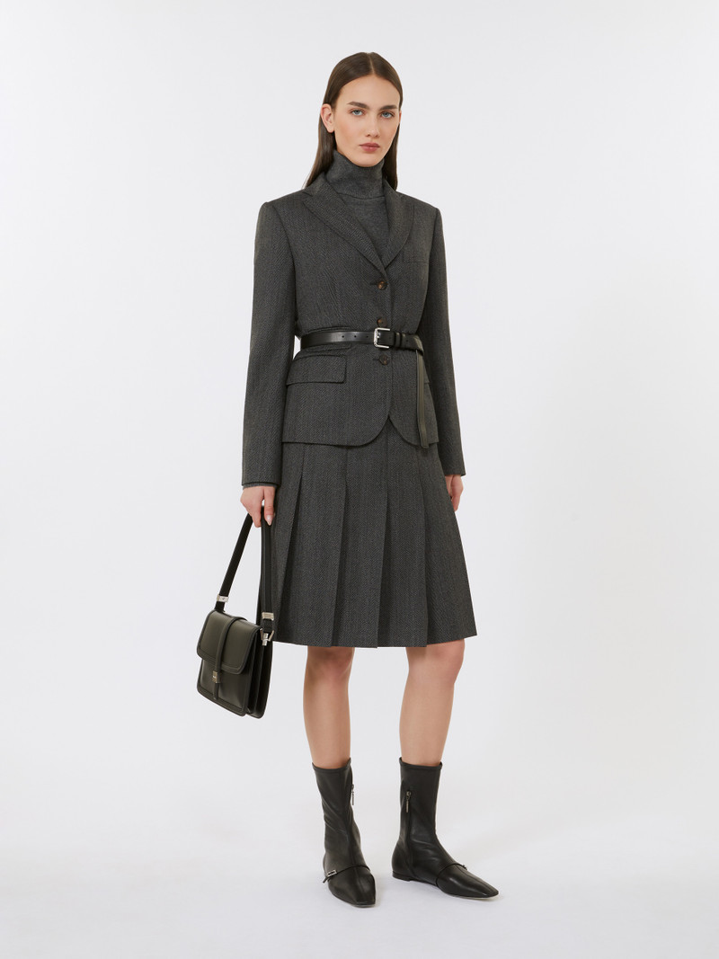 Max Mara PETER Flannel pleated skirt outlook