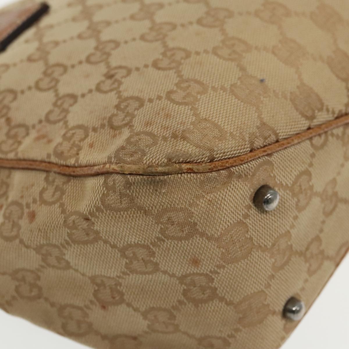 GUCCI GG Canvas Hand Bag Brown Silver 113019 113019 - 13