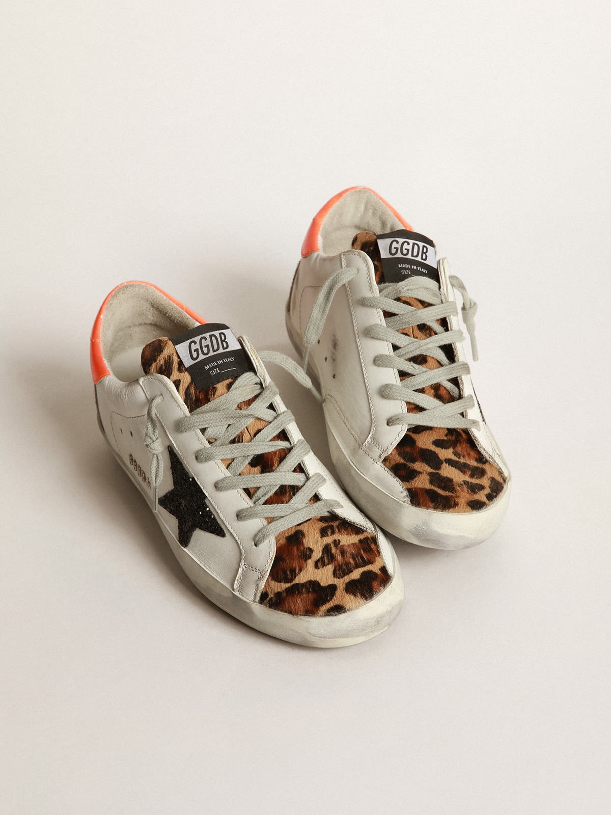 Golden Goose Super-Star sneakers with leopard-print insert