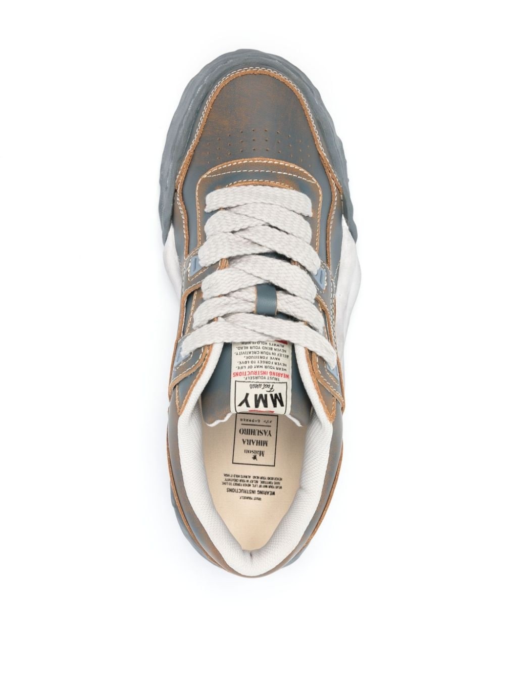 Parker faded-effect leather sneakers - 4