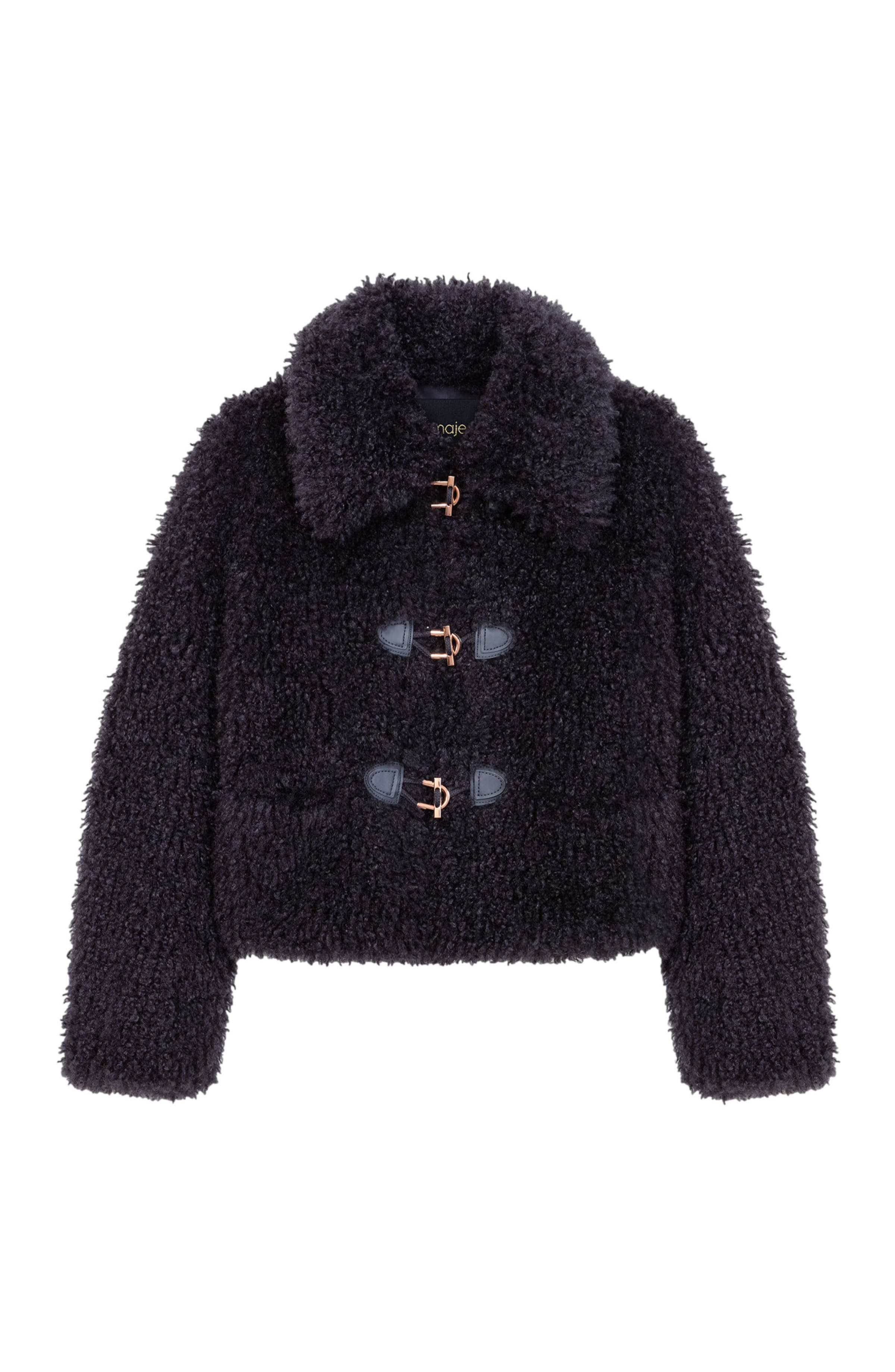 maje Short curly coat in Anthracite Grey at Nordstrom - 6