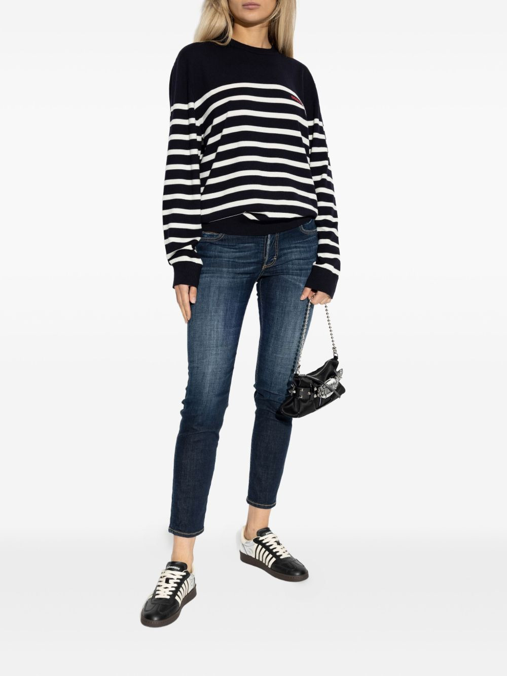 striped-pattern wool sweater - 2