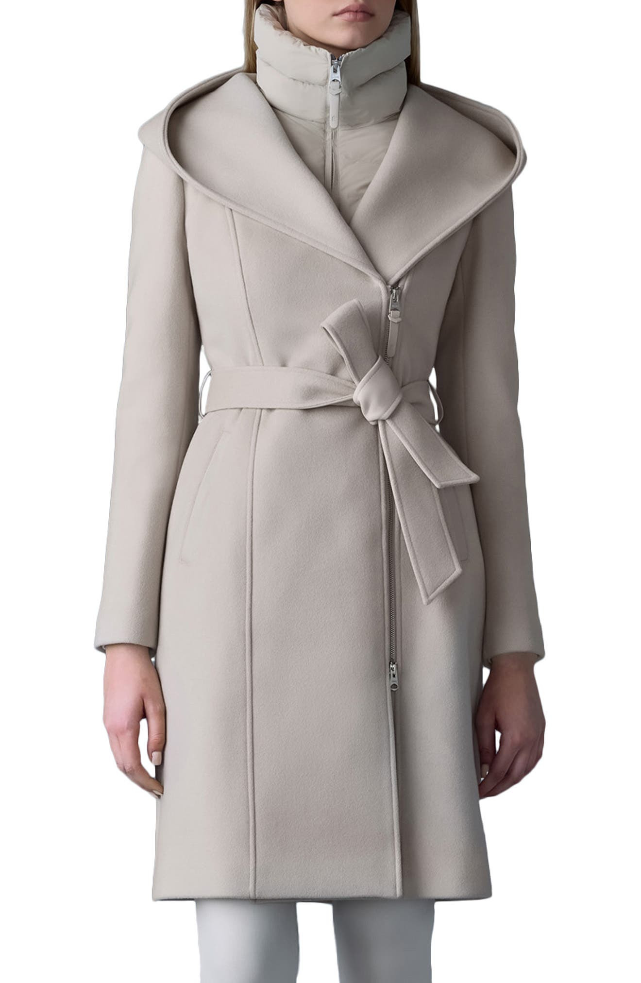 Mackage Shia-SLB 2-in-1 Double Face Wool Coat with Removable Bib in Trench at Nordstrom - 1
