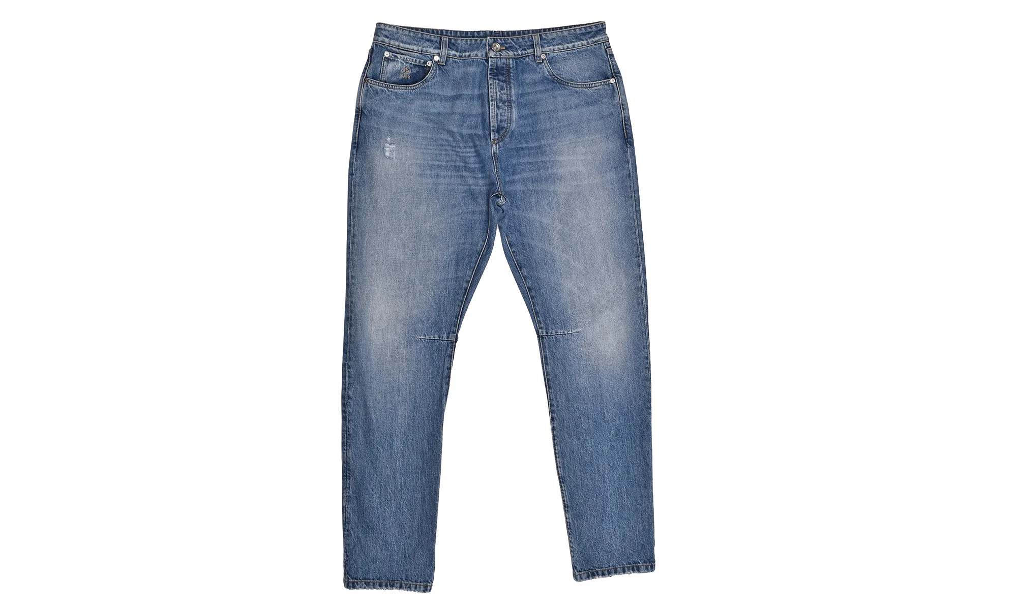 100% Cotton Leisure Fit Five-Pocket Denim Jean Pants "Blue" BRUN980 - 1