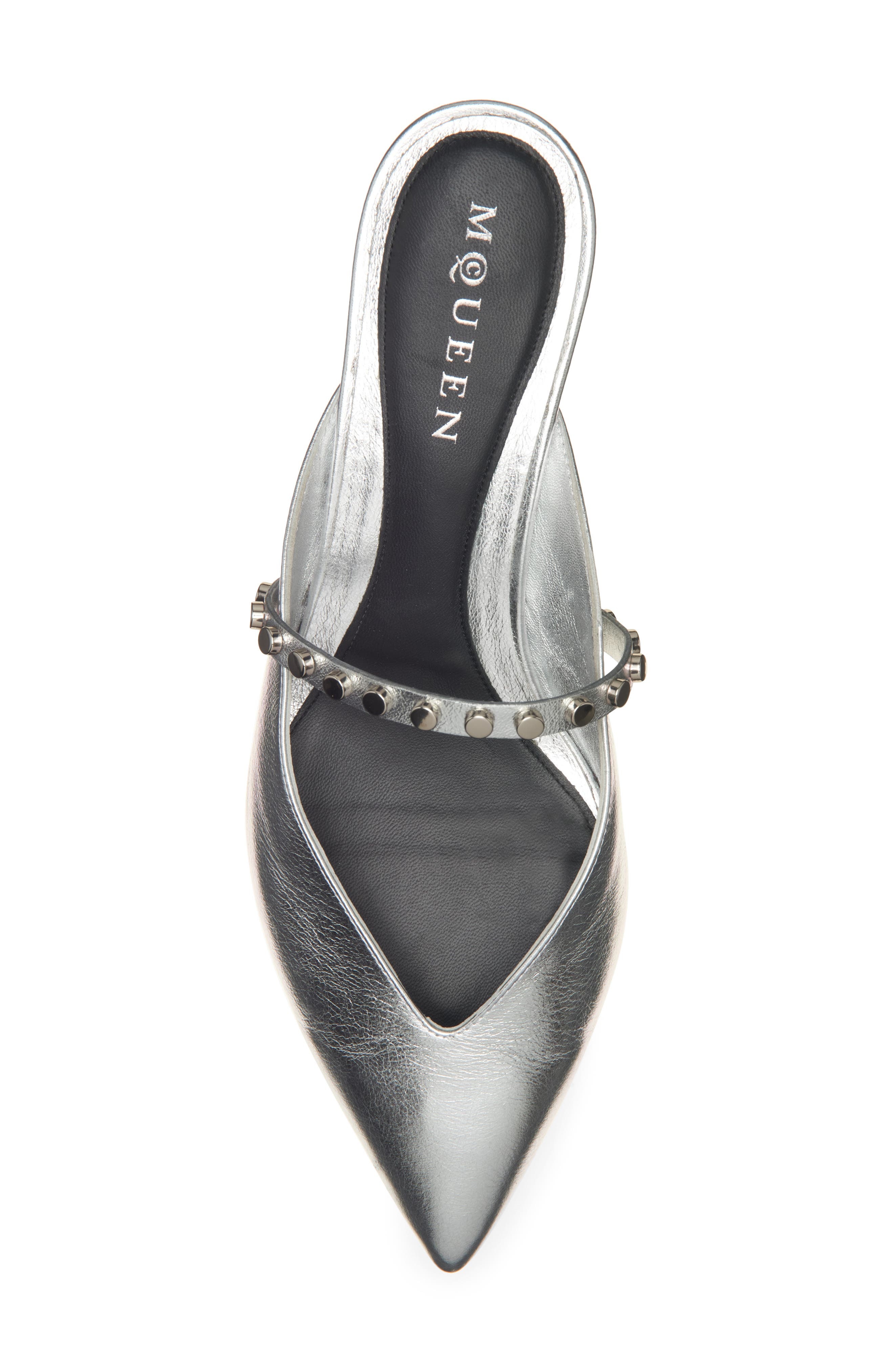 McQueen City Pointed Toe Mary Jane Mule in Silver/Silver at Nordstrom - 5