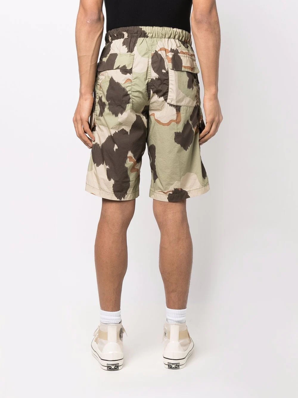 animal print cargo shorts - 4