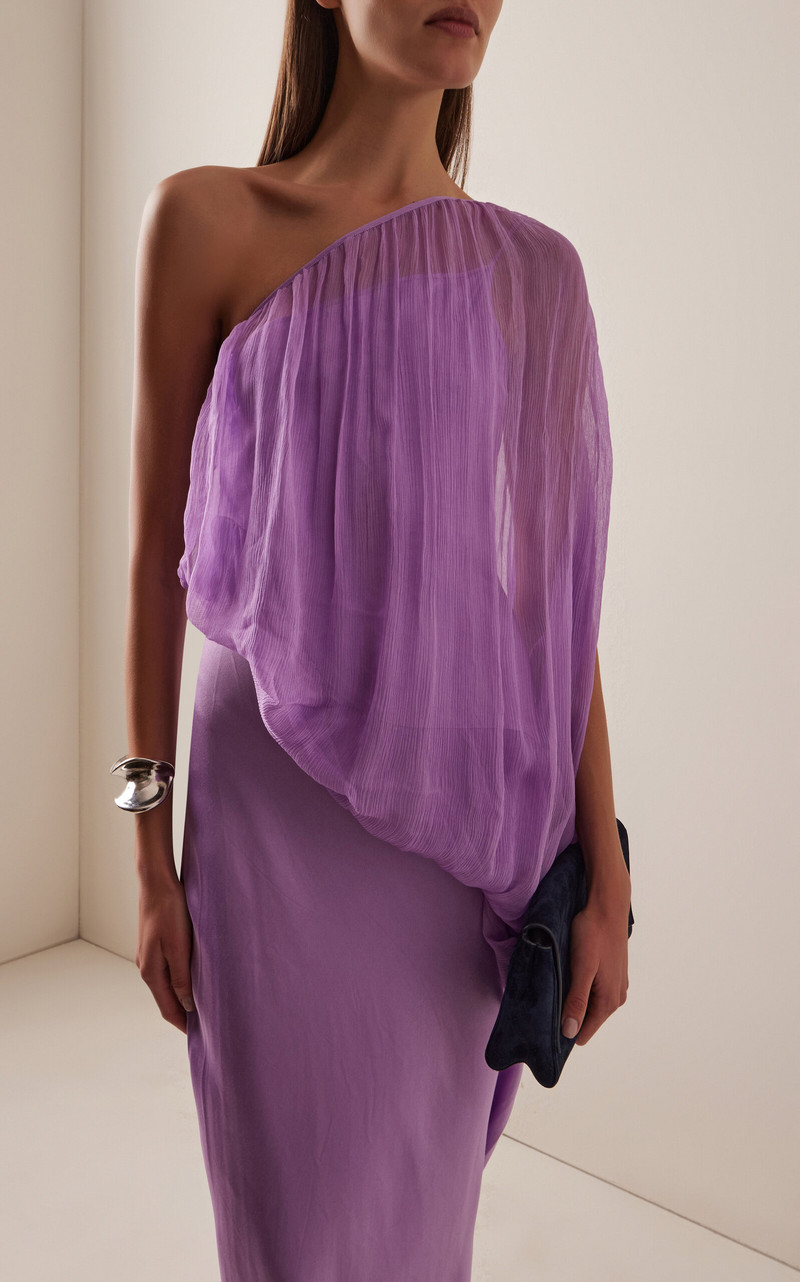 Exclusive Solstice One-Shoulder Chiffon Maxi Dress purple 3